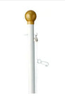 16 Foot Flagpole - Aluminum White