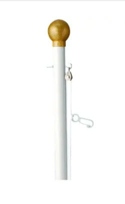 16 Foot Flagpole - Aluminum White