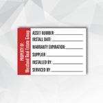 Maintenance Asset Sticker (Pack of 25)